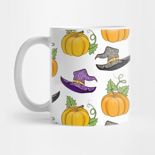 Pumpkins And Witch Hat Pattern Mug